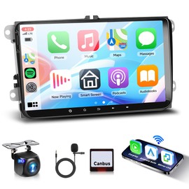 Rimoody 2+64G Android Car Stereo for VW Passat Jetta Tiguan Golf MK5 MK6 T5 EOS Polo, 9'' Touchscreen, Wireless Carplay Android Auto, Bluetooth GPS Navigation WiFi FM RDS EQ Rear Camera SWC MIC