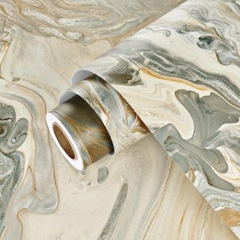 Wallercity Brown Marble Countertop Peel and Stick Marble Contact Paper Self Adhesive Countertop Vinyl Wrap Matt Marble Wall Paper Waterproof Contact Paper for Bathroom Kitchen Backsplash 15.8''x78.7''