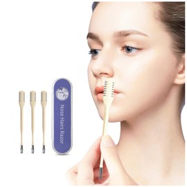 2-in-1 Nasal Hair Cutter for Women,3pcs Double Sided Nasal Hair Cutter,Nostril Hair Remover Tool, 360° Rotating Nose Hair Trimmer with Ear Digger for Men and Women Manual Nose Hair Trimmer