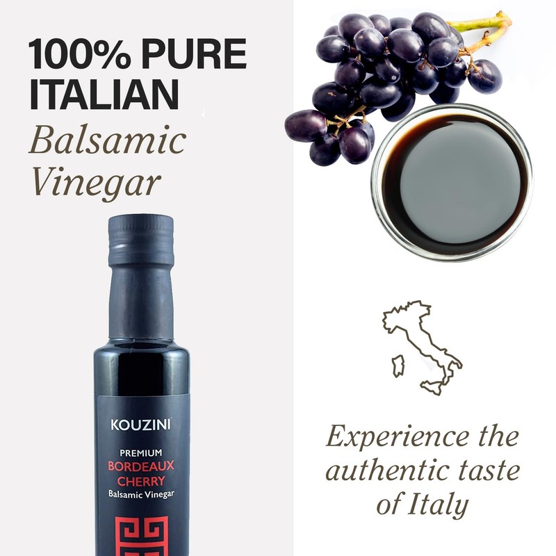Kouzini Ultra Premium Bordeaux Cherry Balsamic Vinegar, Aged Balsamic Vinegars