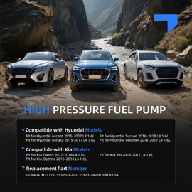 High Pressure Fuel Pump Fit for Hyundai Sonata/Accent/Tucson/Veloster Fit for Kia Optima/Forte5/Rio 2015-2018 L4 1.6L, Replace# GDP404, M73176, 353202B220, 35320-2B220, HM10054