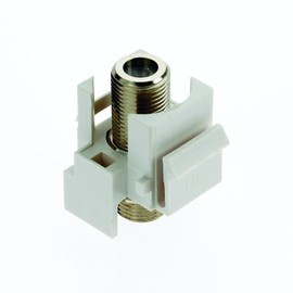 Legrand - OnQ Recessed Keystone Coax Insert, F Keystone Connector, 3GHz Keystone F-81 Coupler, Nickel, White, 5 Pack, F3481WHV5