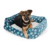 Top Paw Blue Floral Cuddler Small Dog Bed w/ Paw