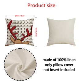 Anyingkai Set of 4 Christmas Cushion Covers, 45 x 45 cm, Christmas Cushion Cover, Christmas Decoration Cushion Covers, Christmas Cushion Covers, Christmas Pillow Covers