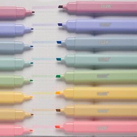 BLIEVE - Resaltadores bíblicos estéticos sin derrames de colores surtidos, resaltador lindo de doble punta para suministros de diario y accesorios, ma