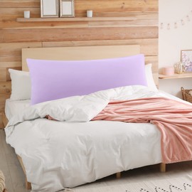 sourcing map Soft Brushed Microfiber Body Pillow Cover with Zipper Closure, Bolster Pillow Cases Long Pillow Cases for Body Pillow Violet 20"x60" (5ft)