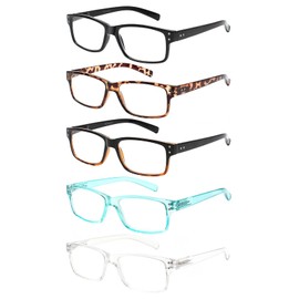 NORPERWIS Reading Glasses 5 Pairs Quality Readers Spring Hinge Glasses for Reading for Men and Women (5 Pack Mix Color -3, 2.00)