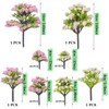 Woohome 50 PCS Miniature Trees Mixed Model Trees Pink Accessories