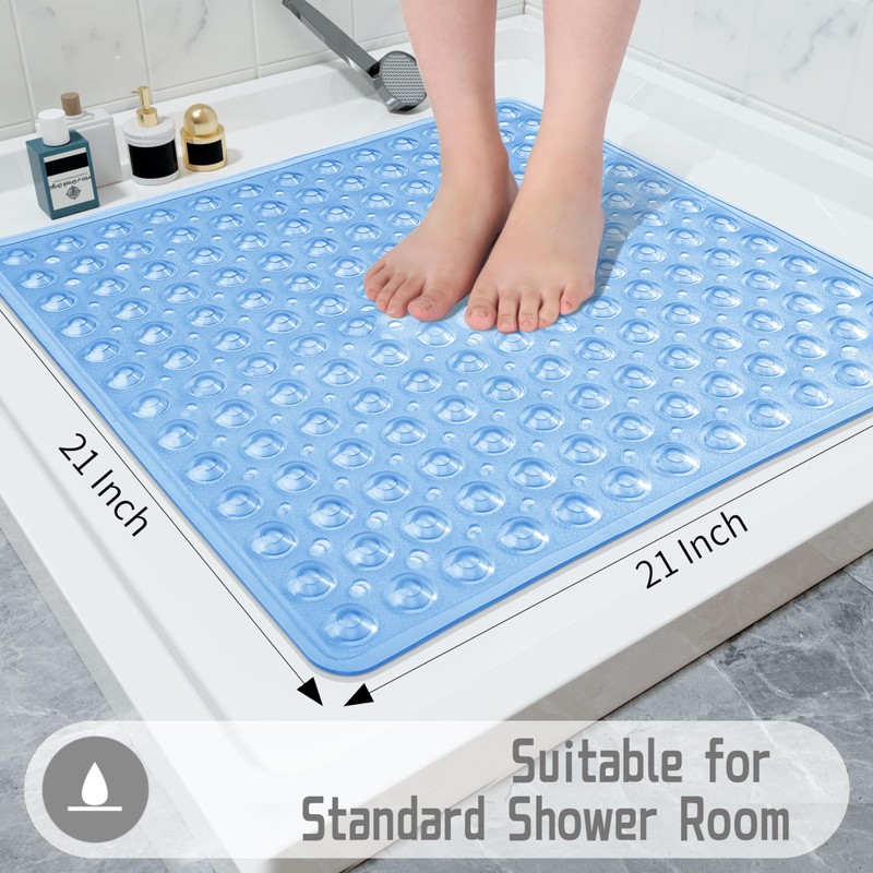 (Clear Blue) - Yimobra Non Slip Square Bath Mats for