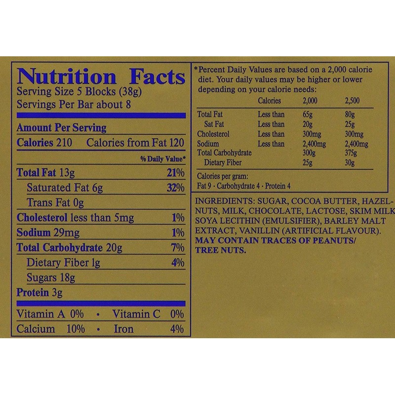 Lindt Swiss Premium Classic Gold Bar, Milk Chocolate Hazelnut, 10.6