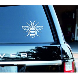 White Manchester Bee Vinyl Decal Sticker Car, Van, Laptop Proud to be Mancunian (1)