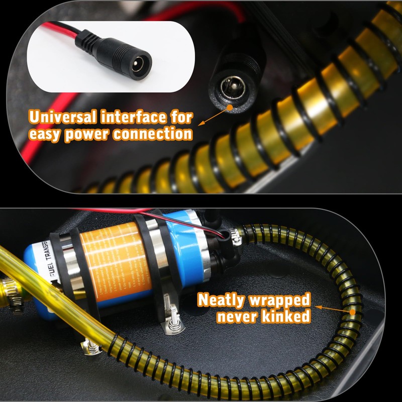 12V External Inline Fuel Transfer Pump Set, Electric Fuel Pump