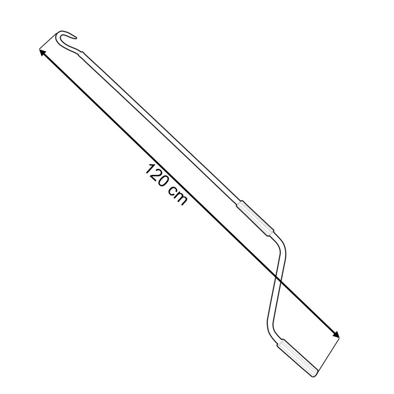 Awning Crank 80–160 cm, Butcher Hook, Grey