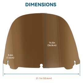 Bvomheez 14'' Windshield Wind Spliter, Motorcycle Windscreen for Harley Davidson Ultra Limited FLHTK, Tri Glide Ultra FLHTCUTG, Special FLHXS, FLHX 2014-2023, CVO Street Glide 2015-2022 (Brown)