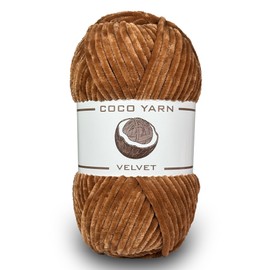 Velvet Yarn for Crocheting – CocoYarn - Chenille Chunky Yarn for Hand Knitting, Fluffy Soft Plush Jumbo Amigurum Super Bulky Baby Blanket Yarn for Crochet Size 6 100g (131yds) ((Dark Safrane-37))