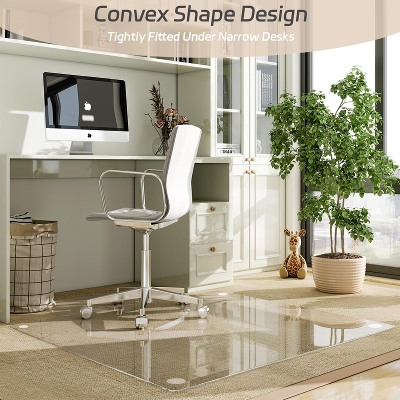 GLSLAND Irregular Tempered Glass Floor Mat - 36" x 48"