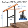 Metal Handrail Wood Grain for Elderly, 2 Step Hand Rails