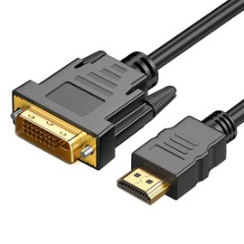 LUYING HDMI (Male) DVI Male Converter Cable, 1.5M Bi-Directional High Speed Converter Cable, 1080P Galvanized Interface, Anti-oxidation, Anti-Rust