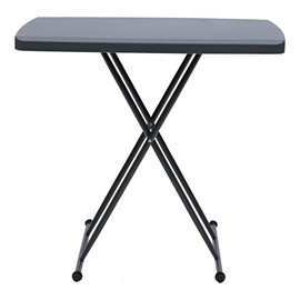 Iceberg Small Camping Personal Folding Table, Heavy Duty Utility Table, Adjustable Height, Charcoal, 19.5” L x 30” W x 28" H