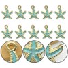 Pack of 13 Seashell Lockets of Starfish and a Combination