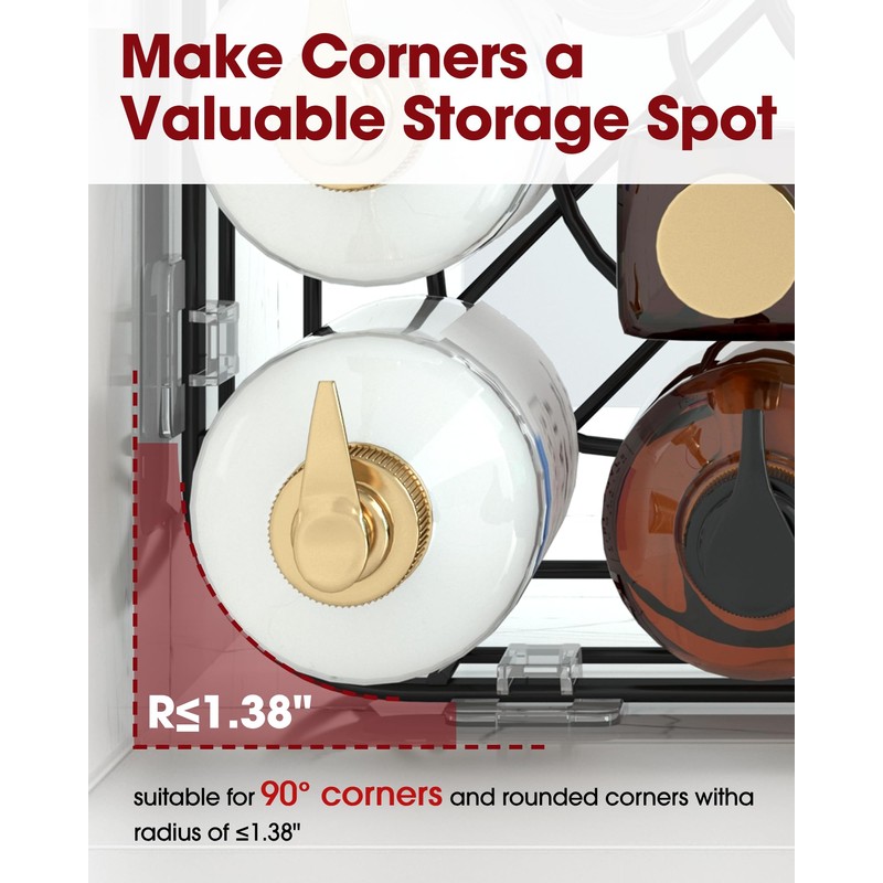 Sakugi Corner Shower Caddy - 2 Pack, Adhesive Shower Organizers,
