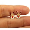 Reindeer Earrings Red Nosed Rudolph - Sterling Silver - Christmas