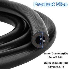 mxuteuk 1/4 inch (6 mm) ID fuel line kits, 2 metre fuel line + 2 pieces 1/4 x 5/16 inch gas inline fuel filter with magnet + 10 pieces 13/32 inch - 15/32 inch mini fuel hose clamps, adjustable