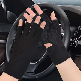 Kioiner Summer Half Finger for Men, Non-Slip Driving Gloves, Thin UV Sun Protection Fingerless Gloves for Driving Cycling Fishing Golf Hiking Gym Fitness Running Riding