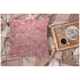 WONDERTIFY Geometric Donut Glaze Confetti Cushion Cover Pink Decorative Throw Pillow Covers, Sofa Pillow Case 45X45 Cm
