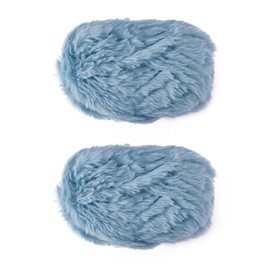 BEEFLYING 2 Roll Skeins Super Soft Fur Yarn Chunky Fluffy Faux Fur Yarn Fluffy Eyelash Yarn for Crochet Knit Blanket Rug Clothes Knitting-2×30m(2×32.8yds,51g×2)-Sky Blue