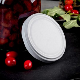 KADAX Screw Lid fi89 mm, Replacement Metal Lid Set, To89 Canning Lids Fits 1700 ml Jars, Twist-Off Lid with 6 Locking Teeth, Lids (Pack of 10, White)