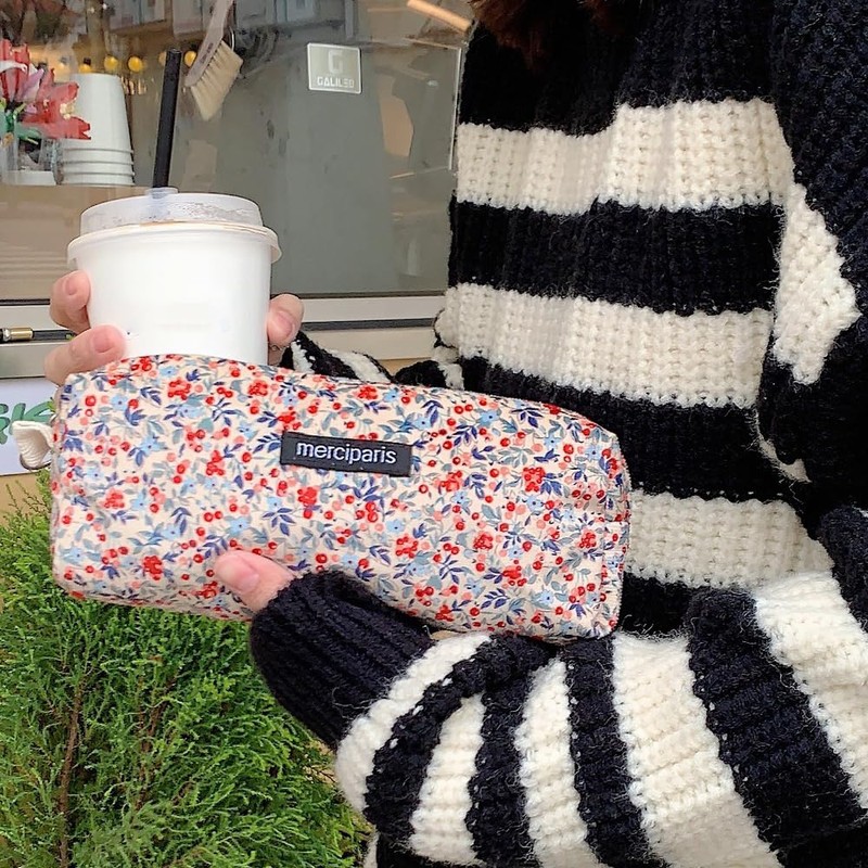 Qiwenr Pencil case with pencil case, beige, NO