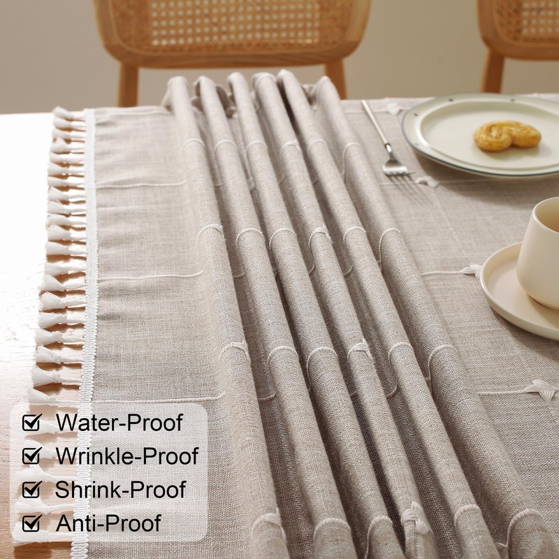 JIALE Tablecloths for Rectangle Tables,Cotton Linen Table cloth Waterproof Tablecloth