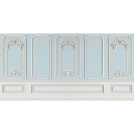 Leyiyi 20x10ft Blue White Vintage Room Inside Backdrop European Frame Modern House French Castle Cementery Wall Retro Style Photo Background Cowboy Kids Birthday Portrait Studio Props Vinyl Wallpaper