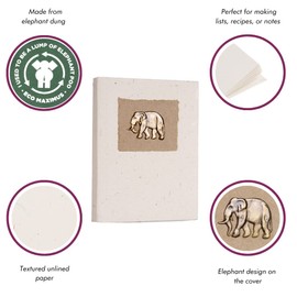 Elephant Dung Notebook | Handmade, Fair Trade & Eco Friendly Notebook | Sustainable Journal, Diary, Unlined Paper, Planner For Men and Women | Travel Diary and Notebook Alternative (Medium)