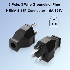 JSADZKJ 4PCS Extension Cord Replacement Electrical Plugs End Straight Blade Plug NEMA 5-15P Straight Blade Grounding Type 125V 15A Male Female Connector Plug 2-Pole 3 Wire Grounding Plug