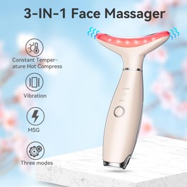 ZEXIYP Neck Face Massager, Facial Massager for Double Chin, 3 Modes, Face Sculpting Tool with Vibration (Nude)