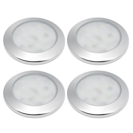 Dream Lighting 12v Campervan Lights Cool White 6000K Set of 4 Round Lights 3 inch IP44 Motorhome Caravan Camper Van Interior Lighting Fixture 2.4 Watts