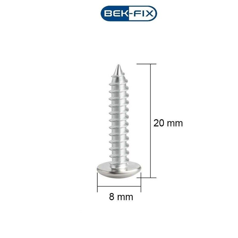 BEK-FIX® Number Plate Screws and Caps Fitting Kit, White Yellow