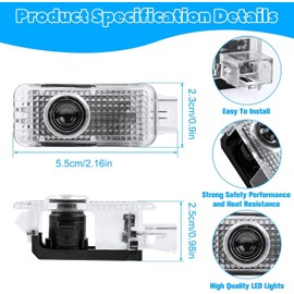 Set of 4 Car Door LED Light Projectors for A8/A7/A6/A5/A4/A3/A1/R8/Q8/Q7/Q5/Q4/Q3/TT//Q2Door Lighting, Entry Lighting Accessories