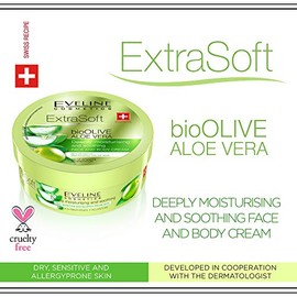 Extra Soft Bio Olive Aloe Vera profundamente hidratante y suavizante crema facial y corporal para pieles sensibles y propensas a alergias