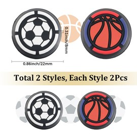 GORGECRAFT 1 Box 4Pcs Joycon Silicone Button Covers 22mm Soft Non Slip Basketball Football Joystick Thumb Grips Compatible Replacement Analog Stick Cover for Switch Controller Accessories