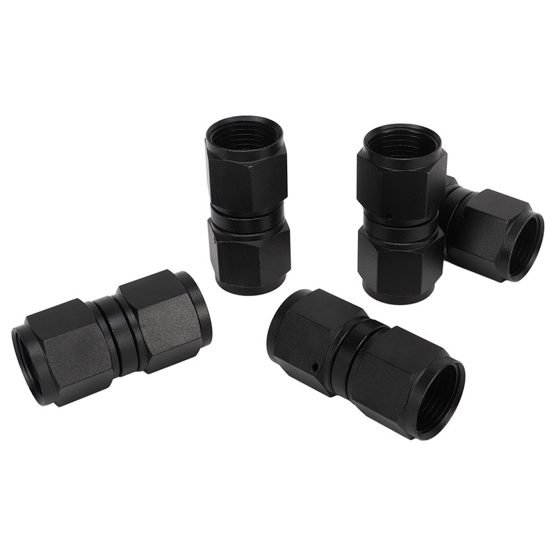 5PCS 10AN Fitting Adapter Black Female Straight Swivel Aluminum Alloy