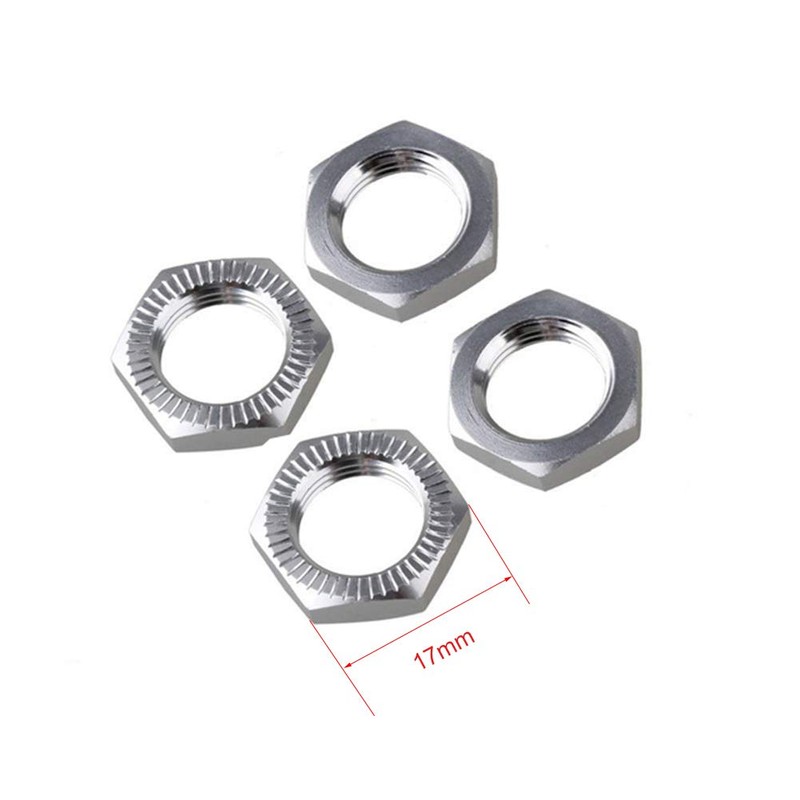 LAFEINA 4PCS 17mm Aluminum Wheel Hex Hub Nut for 1/8