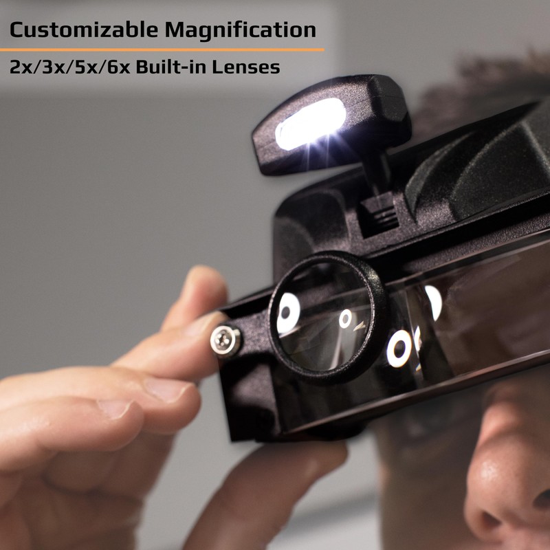 Carson LumiVisor Head Magnifier - Black Head Visor with LED