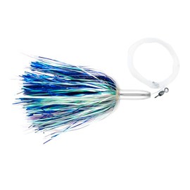 Billy Baits, Mini Turbo Slammer Rigged & Ready, Pearl/Blue Shimmer, Concave Head, 7/0 Mustad Hook, AFW Swivel, 100 lb / 45.3 kg Grand Slam Mono Line, 6 ft / 1.8 m