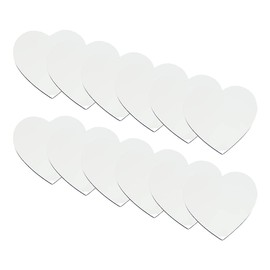 MR.R 10 Heart Shape MDF Coasters, Raw Wood Back Hardboard Sublimation Blanks, Absorbent Heat Transfer Cup Coasters for Drinks, Party Supplies