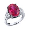 Gem Stone King 5.40 Cttw Red Created Ruby and White