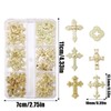 60 Pieces Cross Nail Charms for Nail Art, 3D Metal