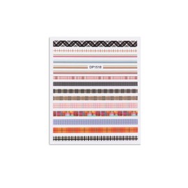 Lace Stripes Cross Pattern Lines Spots Nail Sticker Dp1518 Nail Wraps Art Stickers Manicure Supplies for Women for Home Nails Full Long Lasting Easy Apply and Remove